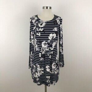 Joules Dress Women 4 Navy White Floral Stripe